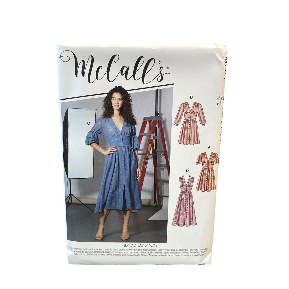 McCall's M7974 Misses Dress Sewing Pattern Sz 6-14 Modern Button Front